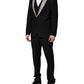 Black MARTINI Crystal Embellished 3 Pc Suit