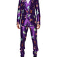 Purple Silk Animal Print 3 Piece Suit