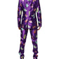Purple Silk Animal Print 3 Piece Suit