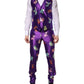 Purple Silk Animal Print 3 Piece Suit