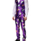Purple Silk Animal Print 3 Piece Suit