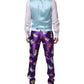 Purple Silk Animal Print 3 Piece Suit