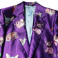 Purple Silk Animal Print 3 Piece Suit