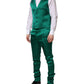 Green Silk 3 Piece Single Breasted Suit