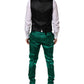 Green Silk 3 Piece Single Breasted Suit