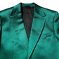 Green Silk 3 Piece Single Breasted Suit