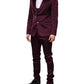 Dark Purple Silk 3Piece Single Breasted Suit