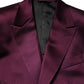 Dark Purple Silk 3Piece Single Breasted Suit