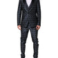 Blue MARTINI Star Jacquard 3 Piece Suit