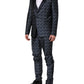 Blue MARTINI Star Jacquard 3 Piece Suit