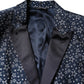 Blue MARTINI Star Jacquard 3 Piece Suit
