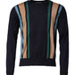 Multicolor Stripes Crew Neck Pullover Sweater