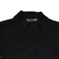Black Wool Knit Crew Neck Pullover Sweater