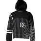 Black White Stripe Hooded Sweatshirt Sweater