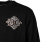Black Logo Embroidery Sweatshirt Sweater