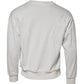 White Embossed Logo Cotton Crew Neck Sweater