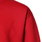 Red Embossed Logo Cotton Crew Neck Sweater