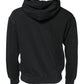 Black Logo Full Zip Hooded Men Sweatshirt Sweater
