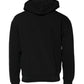 Black Logo Full Zip Hooded Men Sweatshirt Sweater