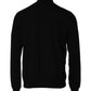 Black White Bandana Print Full Zip Sweater