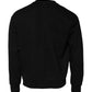 Black Embossed Logo Cotton Crew Neck Sweater