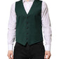 Green Wool Dress Formal Men Waistcoat Vest