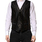 Black Lurex Dress Formal Men Waistcoat Vest