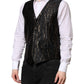 Black Lurex Dress Formal Men Waistcoat Vest