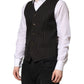 Black Stripes Wool Formal Men Waistcoat Vest