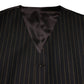 Black Stripes Wool Formal Men Waistcoat Vest