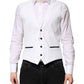 White Sequined Dress Formal Waistcoat Vest