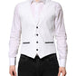 White Sequined Dress Formal Waistcoat Vest