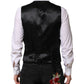 Black Gold Jacquard Formal Men Waistcoat Vest