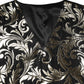 Black Gold Jacquard Formal Men Waistcoat Vest