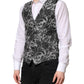 Black Gray Brocade Formal Men Waistcoat Vest
