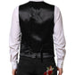Black Gray Brocade Formal Men Waistcoat Vest