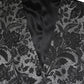 Black Gray Brocade Formal Men Waistcoat Vest