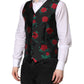 Red Floral Brocade Formal Men Waistcoat Vest