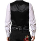 Red Black Stripe Dress Formal Waistcoat Vest