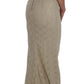 Elegant Beige Floral Cutout Maxi Dress