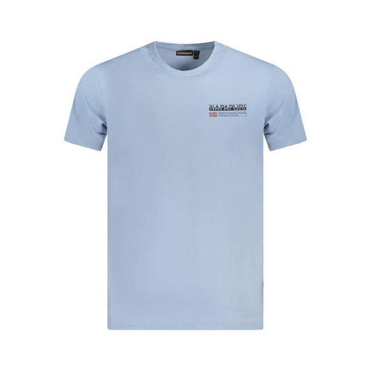 Light Blue Cotton Men T-Shirt