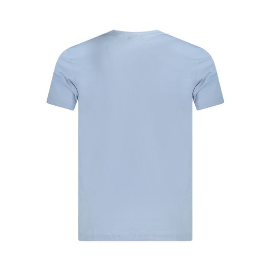 Light Blue Cotton Men T-Shirt