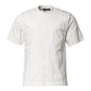 White Cotton Logo Embossed Crew Neck T-shirt