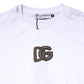 White Logo Embroidery Crew Neck T-shirt