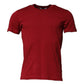 Red Cotton Short Sleeves Crew Neck T-shirt