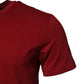 Red Cotton Short Sleeves Crew Neck T-shirt
