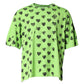 Green Heart Print Cotton Crew Neck T-shirt