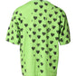 Green Heart Print Cotton Crew Neck T-shirt