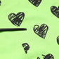 Green Heart Print Cotton Crew Neck T-shirt