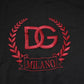 Black Cotton Embroidered Crew Neck T-shirt